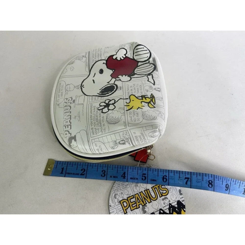Peanuts Snoopy Woodstock Cosmetic Make Up Bag Zip Pouch Comic Print NEW